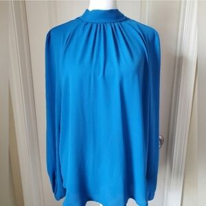 NWOT High Neck Blouse Royal Blue